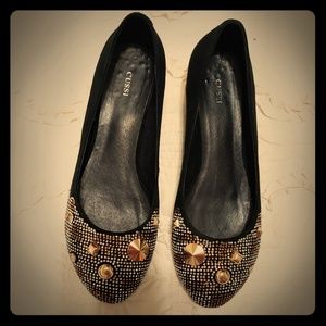 Gussi suede shoes with gold stones size 9